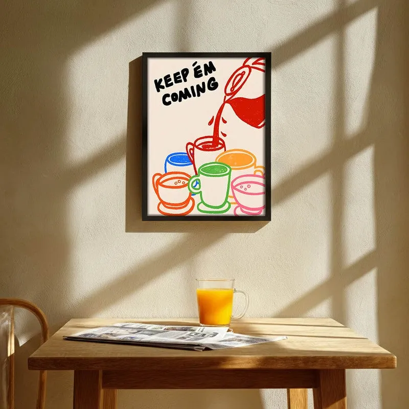 Keep'em coming Archival Canvas Wall Art - Black media 1