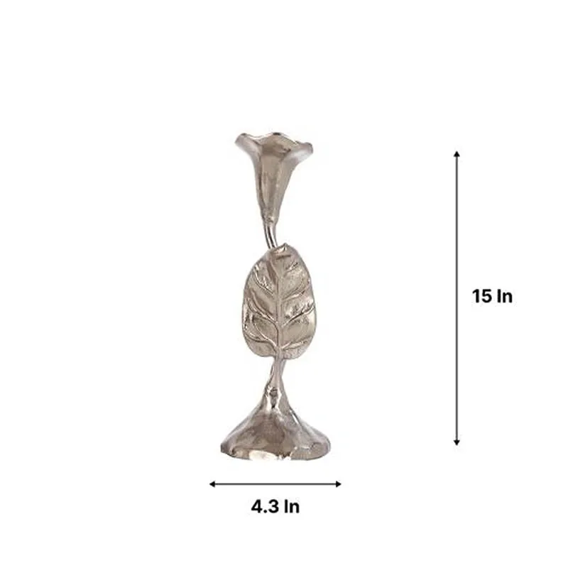 Joles Leaf Candle Holder (Silver) - Medium media 6