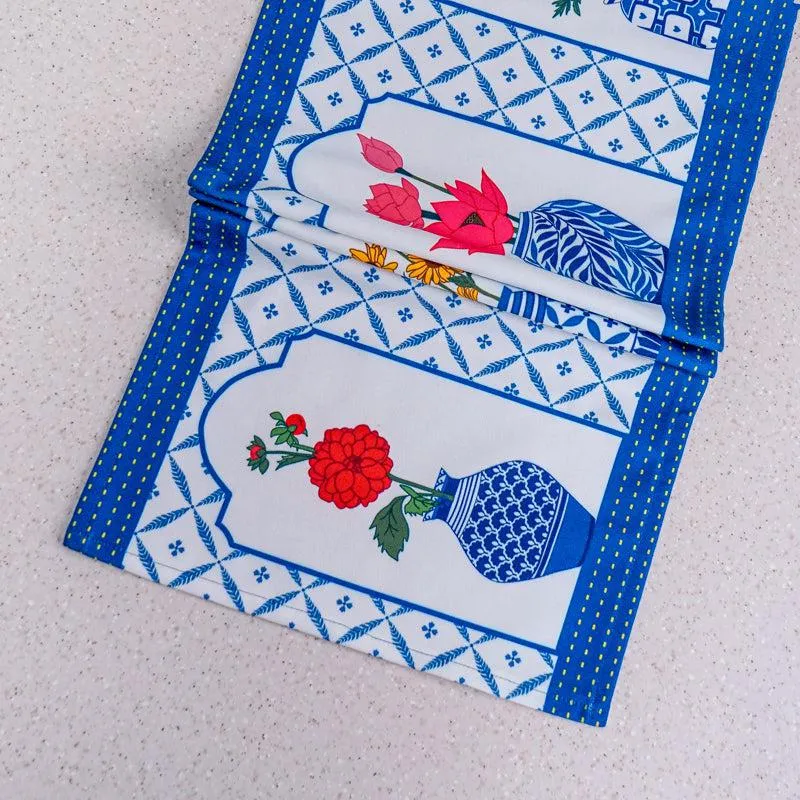 Indigo Pottery Poly Canvas Table Runner - 4