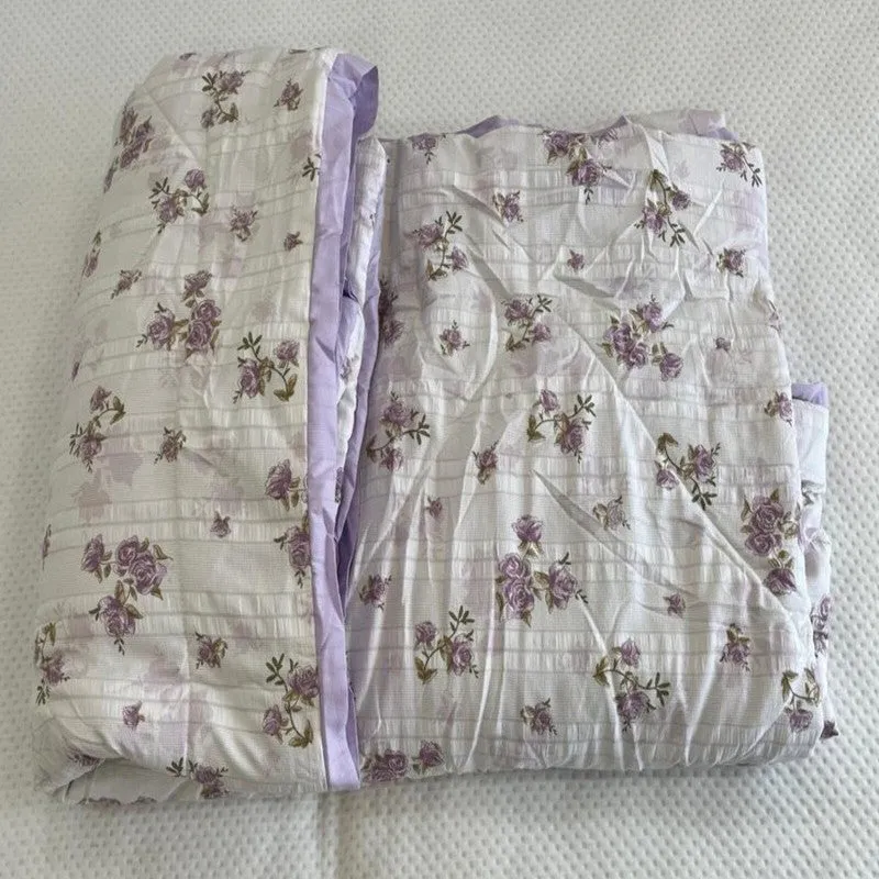 Fleuris Cotton Comforters (White,Purple) - 350 GSM media 7