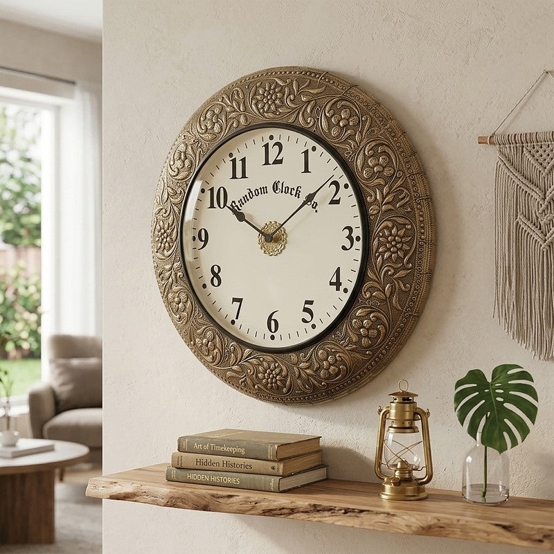 Velora Brass Analog Wall Clock