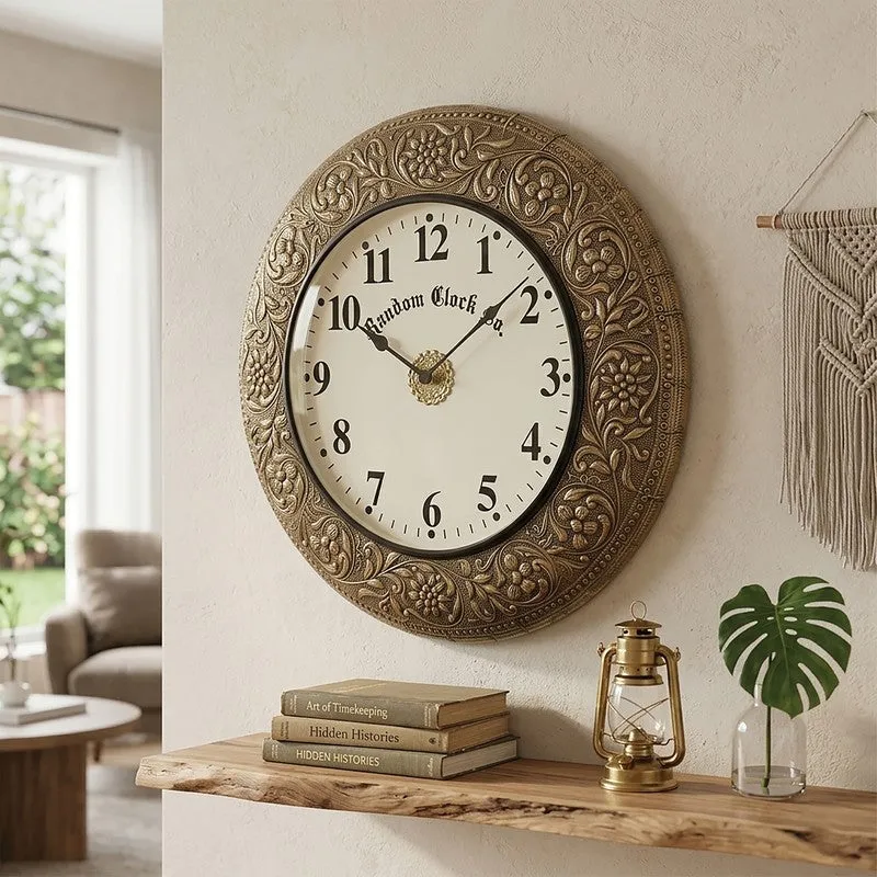 Velora Brass Analog Wall Clock media 1