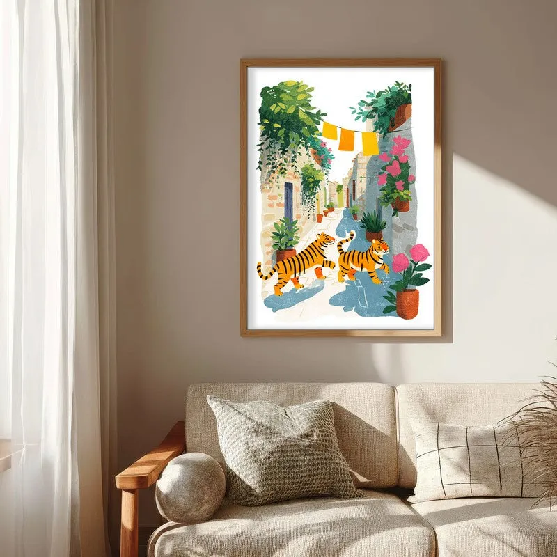 Sunwashed Canvas Wall Painting - Brown Frame media 6