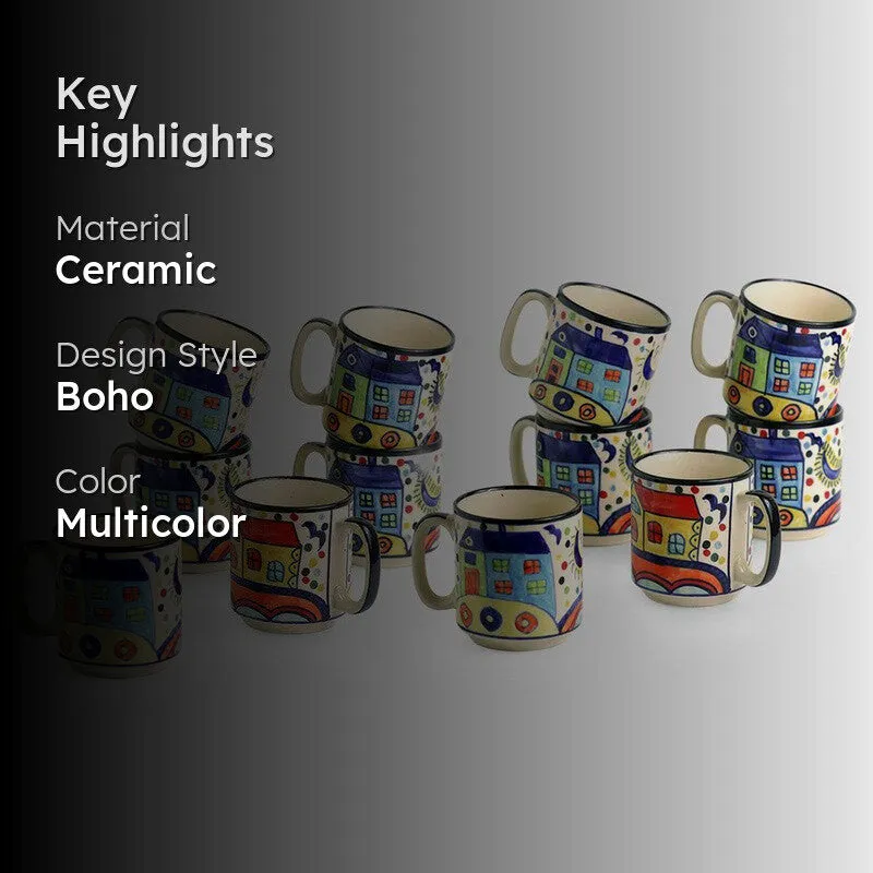 Sweet Ceramic Tea Cup (220 mL Each) - Set of Twelve media 2