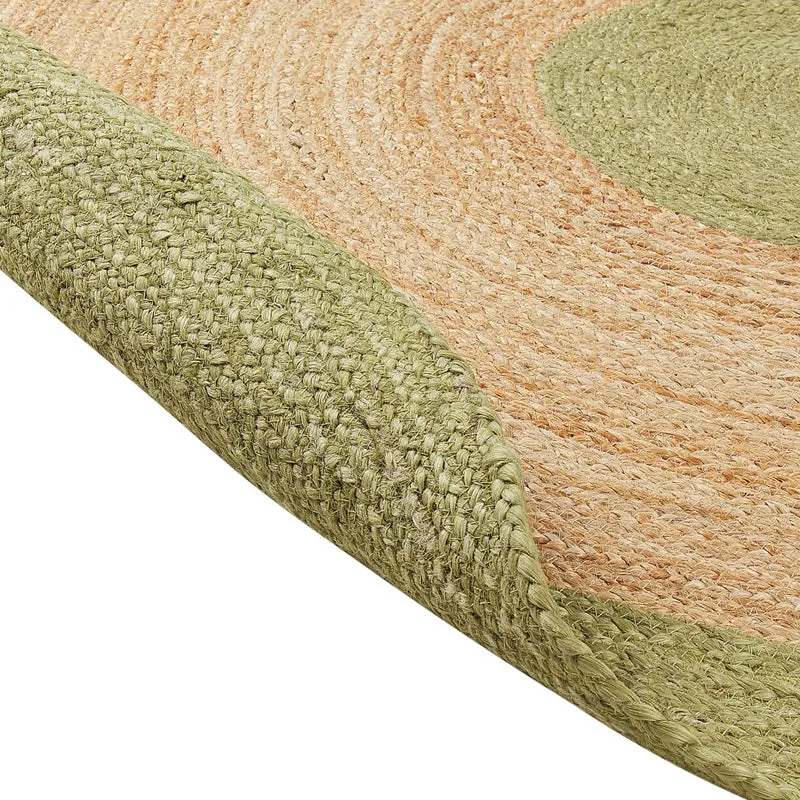 Spiral Craft III Braided Jute Area Rug - Green, Beige media 4