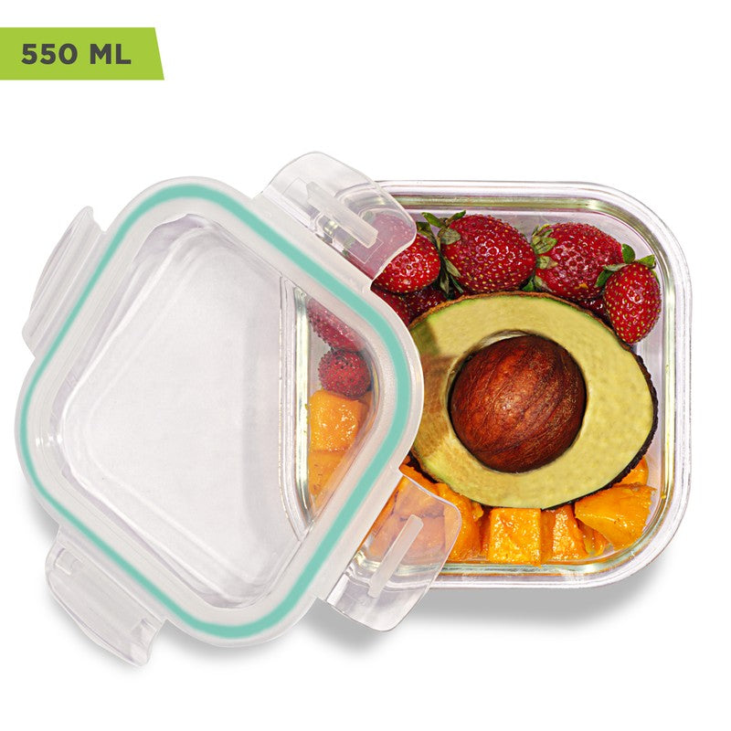 Oliva Square Glass Storage Container (550 ML) - Set Of Four media 10