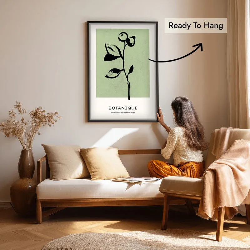 Floral Silhouette Canvas Wall Painting With Black Frame media 7