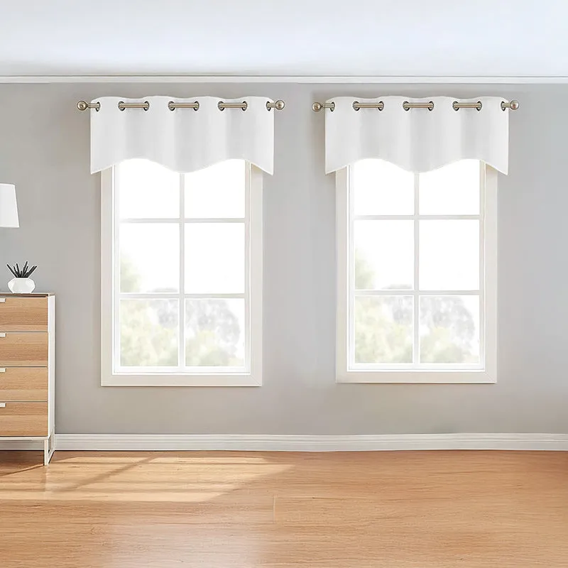 Vienna Pleated Curtain Valance (White) - Set Of Two media 1