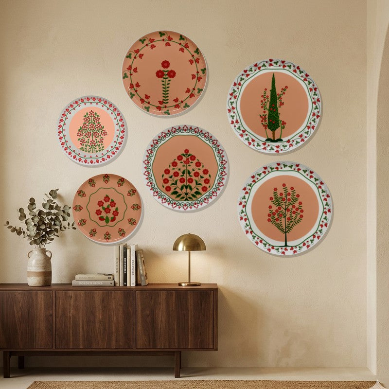 Phoolwari Elegance Metal Wall Plates - Set Of Six media 3
