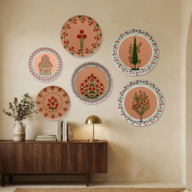 Phoolwari Elegance Metal Wall Plates - Set Of Six media 3