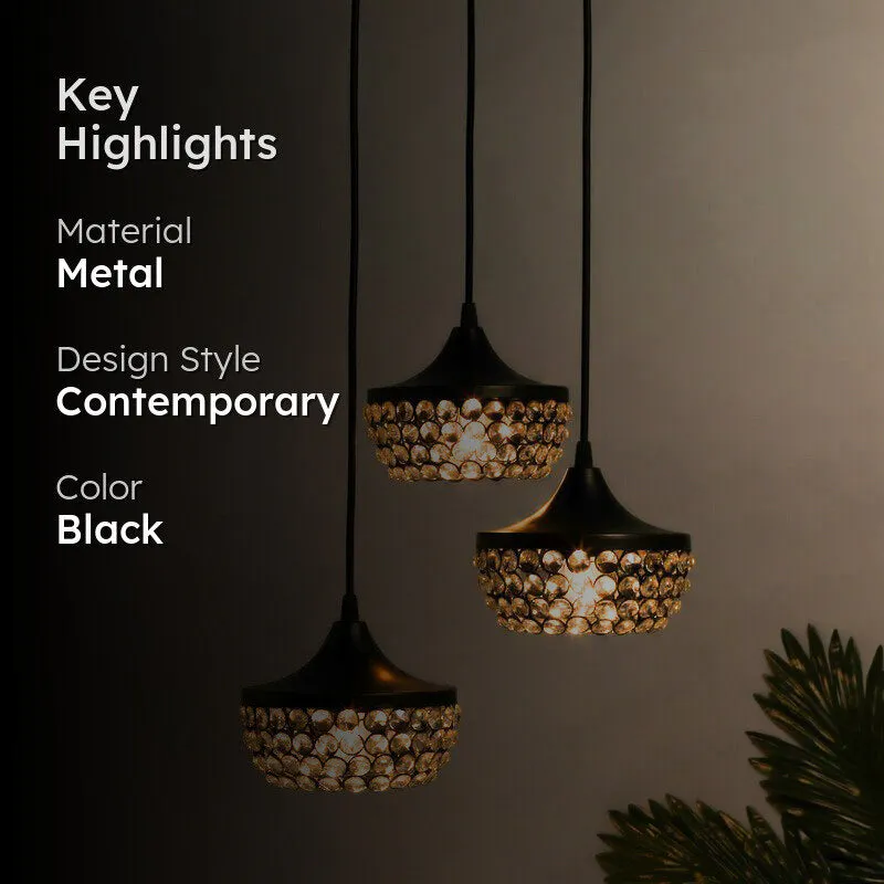 Crystal Crown Metal Clustered Ceiling Lamp - 2