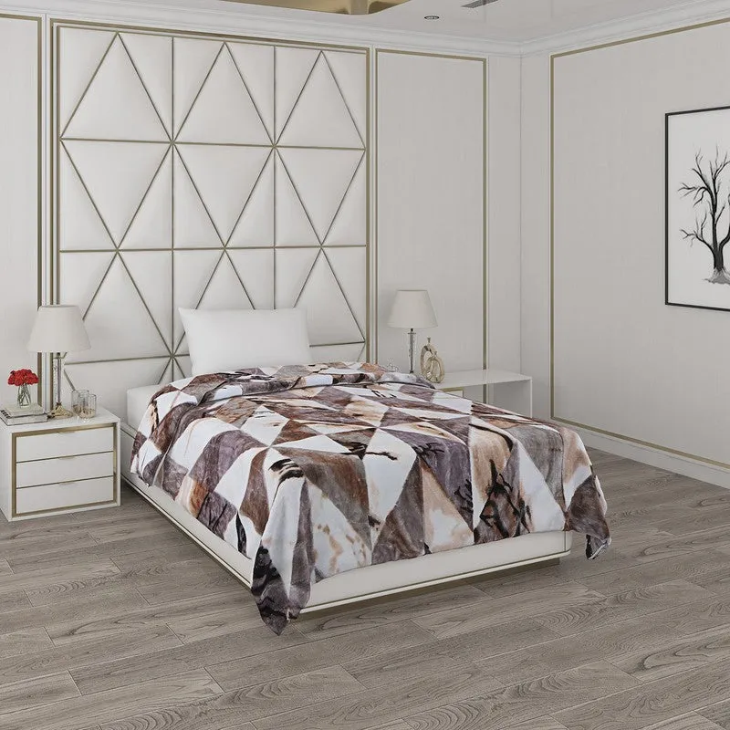 Monte Carlo Rustic Harmony Blanket (Brown,White)- 550 GSM media 1