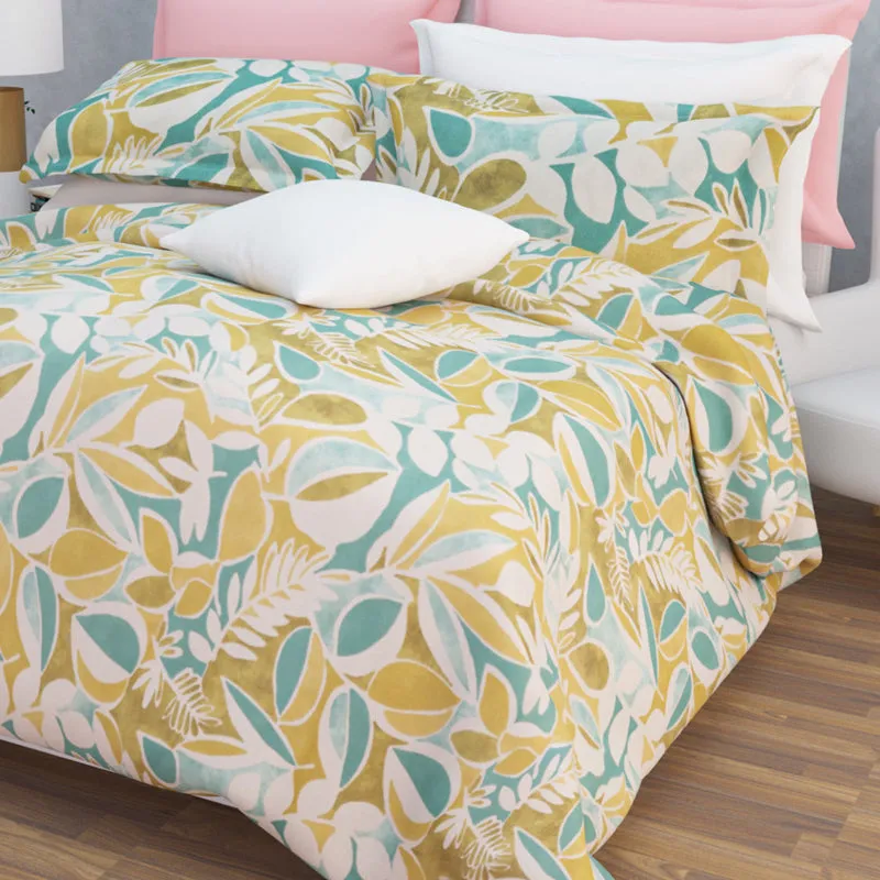 Spa Florals Cotton Bedsheet (Green) - 144 TC media 5