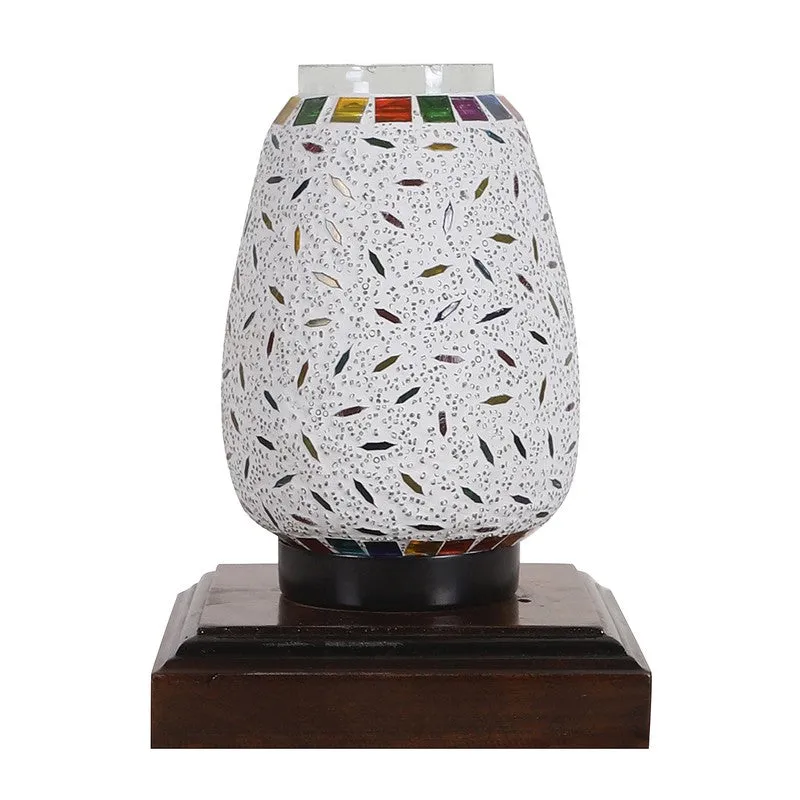 Illumix Glass Table Lamp With Wooden Base - Multicolor media 5