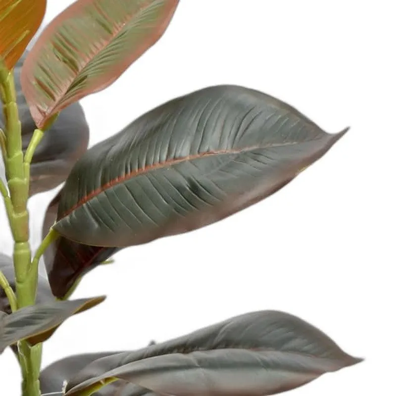 OvaFlora Artificial Rubber Plant With Black Plastic Pot - 1.6 Feet media 6