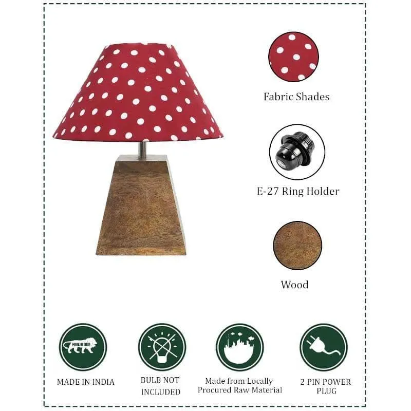 Pop Dot Perfection Fabric Table Lamp - Red,Brown media 6