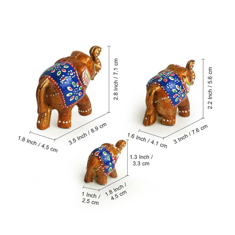 Saptamriga Tusk Handpainted Resin showpiece - Seven Piece Set media 5
