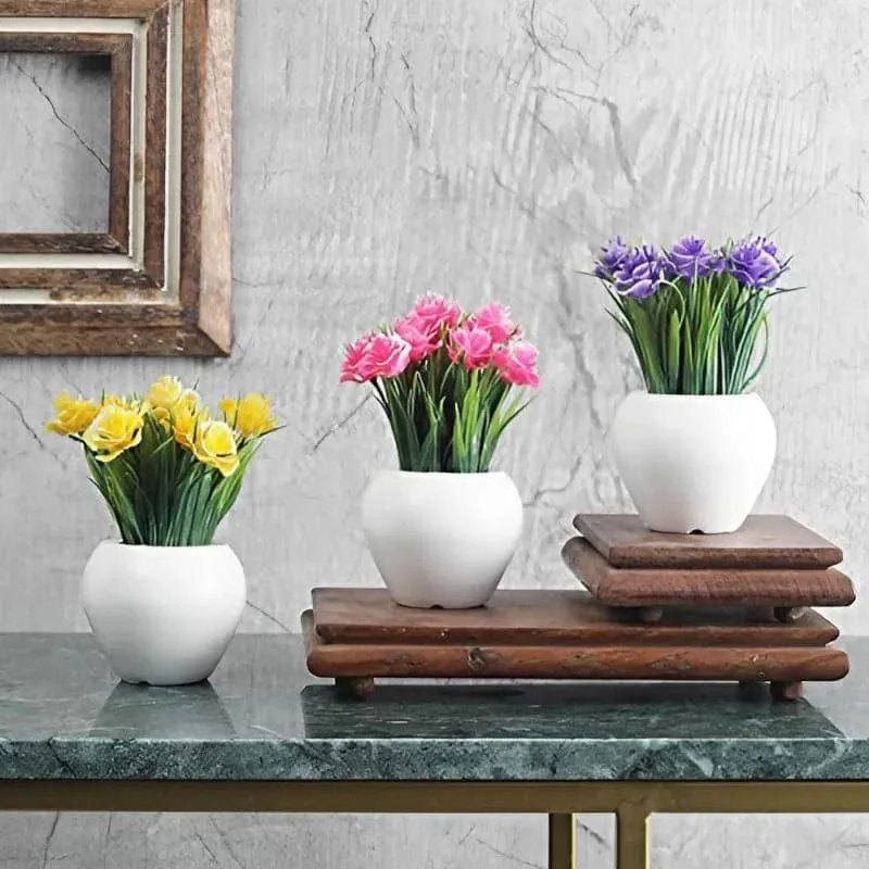 Delpha Faux Plant In Apple Pot (Purple & Pink) - Set Of Two media 1