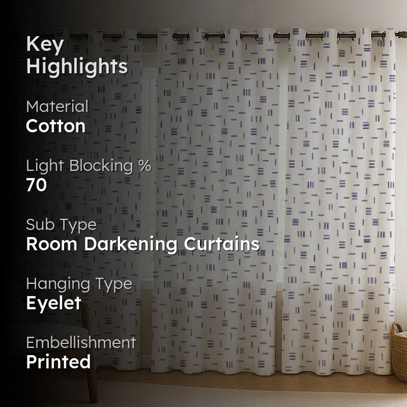 GeoPop Cotton Curtains - Set Of Three media 2