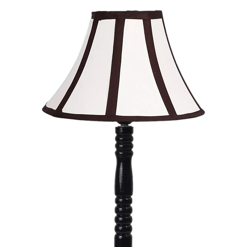 Windsor Table Lamp With Carved Wooden Base - White,Black media 6