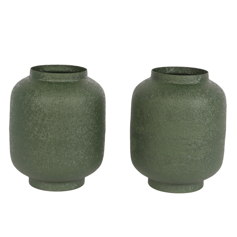 Laure Iron Vase (Green) - Set Of Two media 3