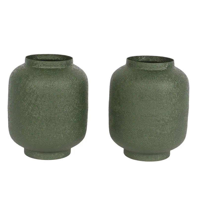 Laure Iron Vase (Green) - Set Of Two media 3