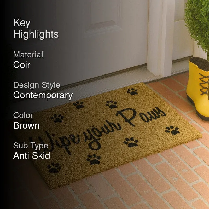 Wipe Your Paws Coir Door Mats - Brown media 2