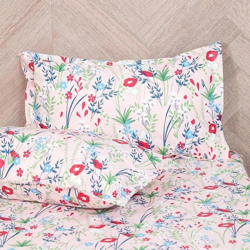 Shitha Floral Cotton Bedsheet (Peach) - 120 TC media 4