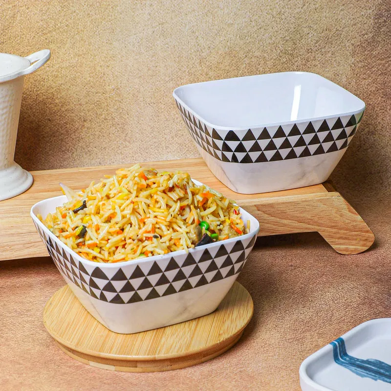 Mivono Melamine Snack Bowl (Black/1020 mL) - Set Of Two media 1
