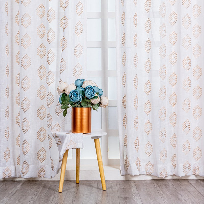 Kivele Modern Motif Curtain - Set Of Two