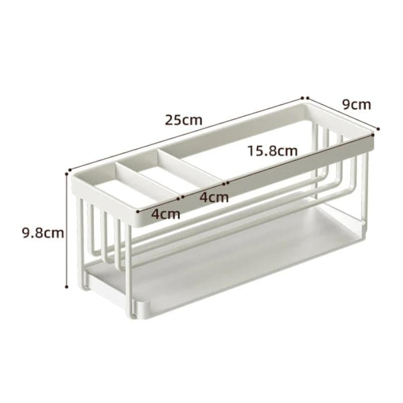Triva Carbon Steel Sink Organizer - White media 9