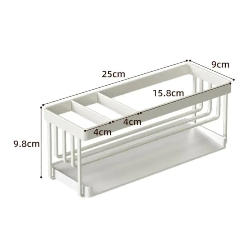 Triva Carbon Steel Sink Organizer - White media 9