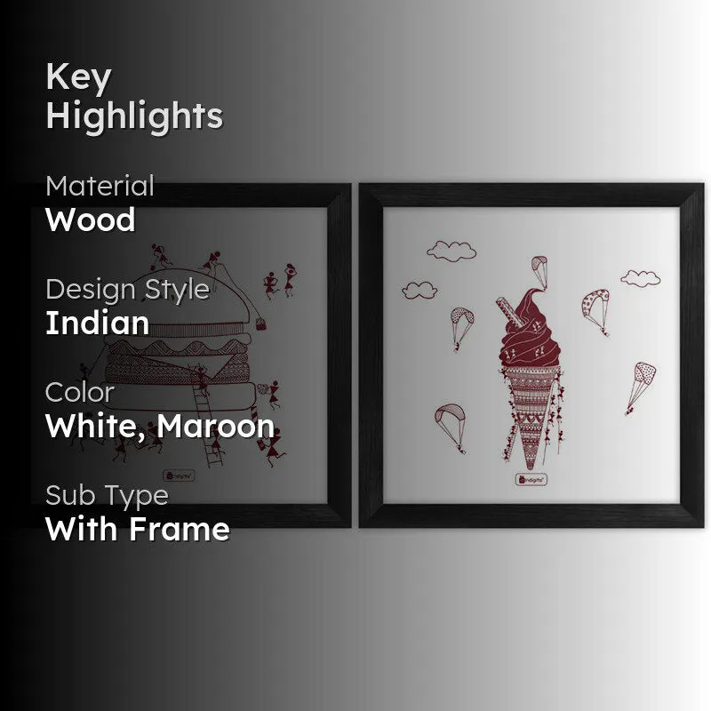 Warli At Work Wall Art - Set Of Two media 2