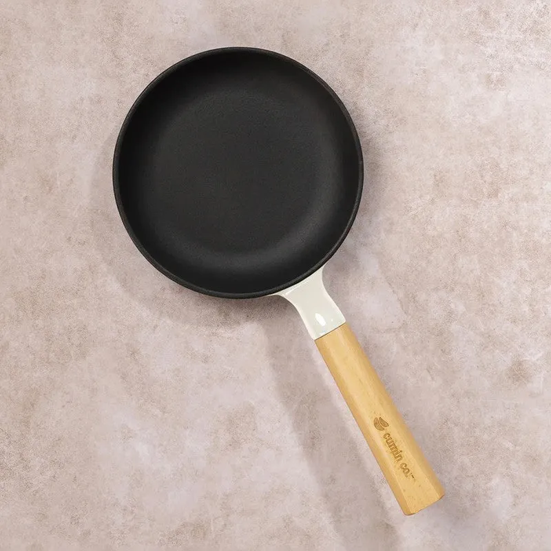 Cumin Co Enamel Cast Iron Frying Pan (White) - 750 mL media 6