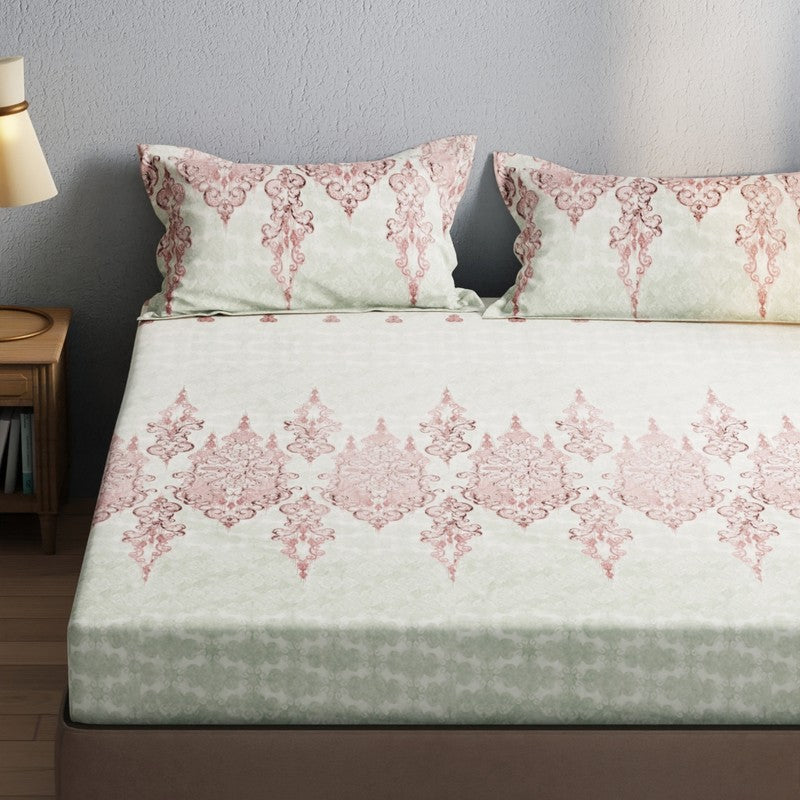Deyricon Bedsheet (Pink,Green) - 115 GSM media 4