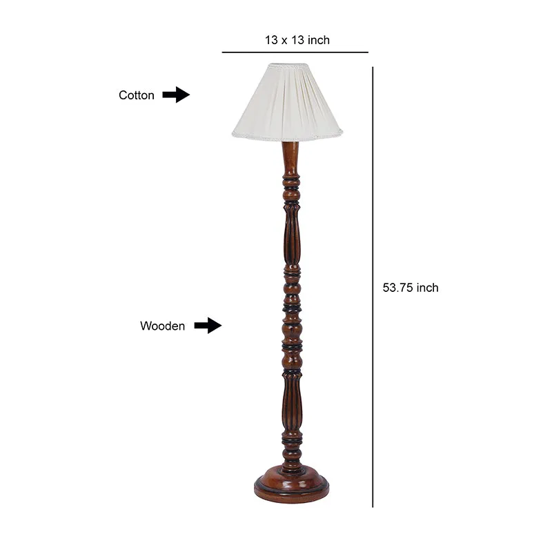 Masiya Vintage Wooden Floor Lamp - Off-White media 5