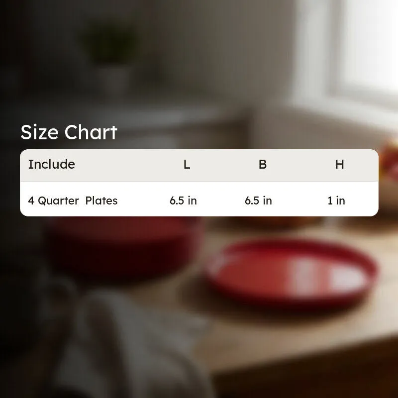 Ceramic Quarter Plate (Red) - Set Of Four media 9