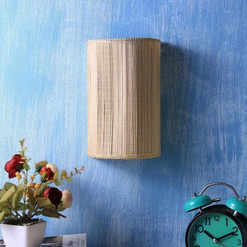 Hemisphere Bamboo Wall Lamp - Beige media 3
