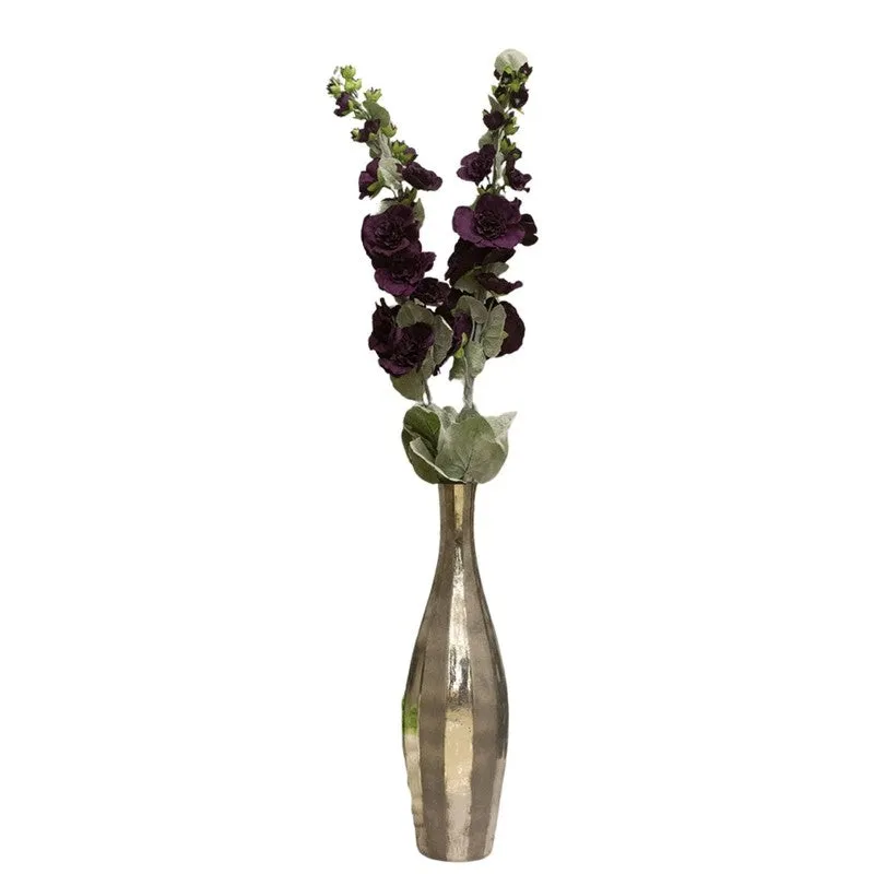 Fresh-Style Artificial Holyhocks Flower Stick (Purple) - Set of Two media 3