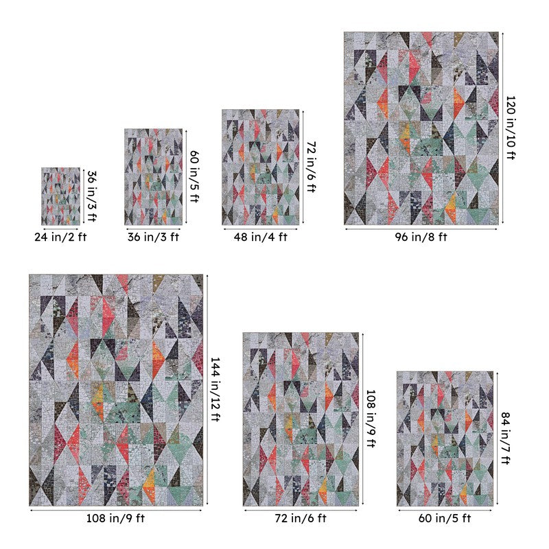 Katya Geometric Carpet - Orange & Grey media 13