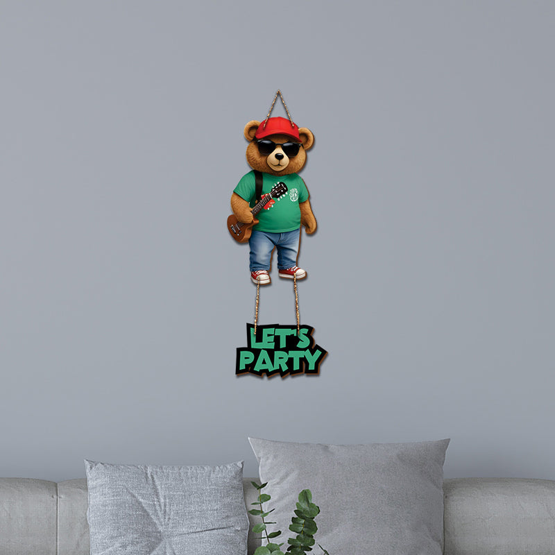The Party Bear Wood MDF Wall Hanging media 4