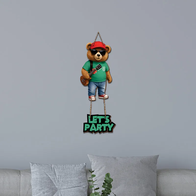 The Party Bear Wood MDF Wall Hanging media 4