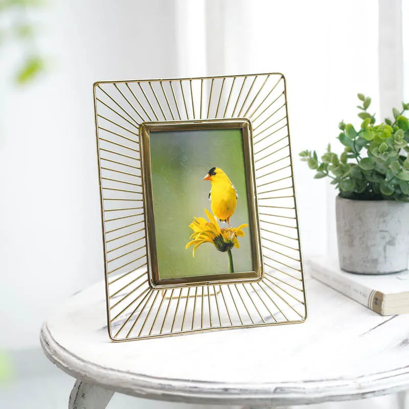 Golden Sun Ray Table Photo Frame - Gold media 1