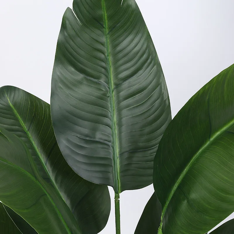 Endora Artificial Banana Plant With Black Plastic Pot - 4 Feet media 4