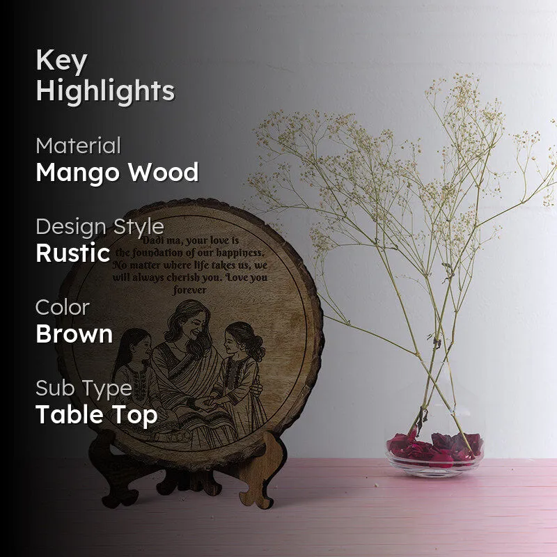 Dadi Ma's Love Wood Showpiece - Round media 2