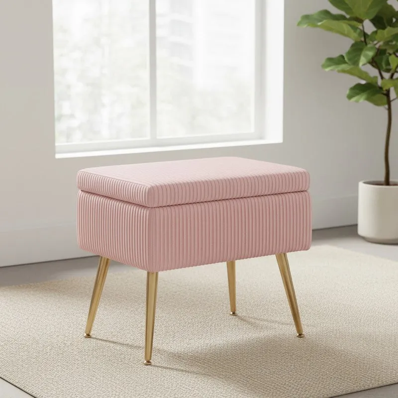 Kylen Softiq Ottoman - Pink & Gold media 1