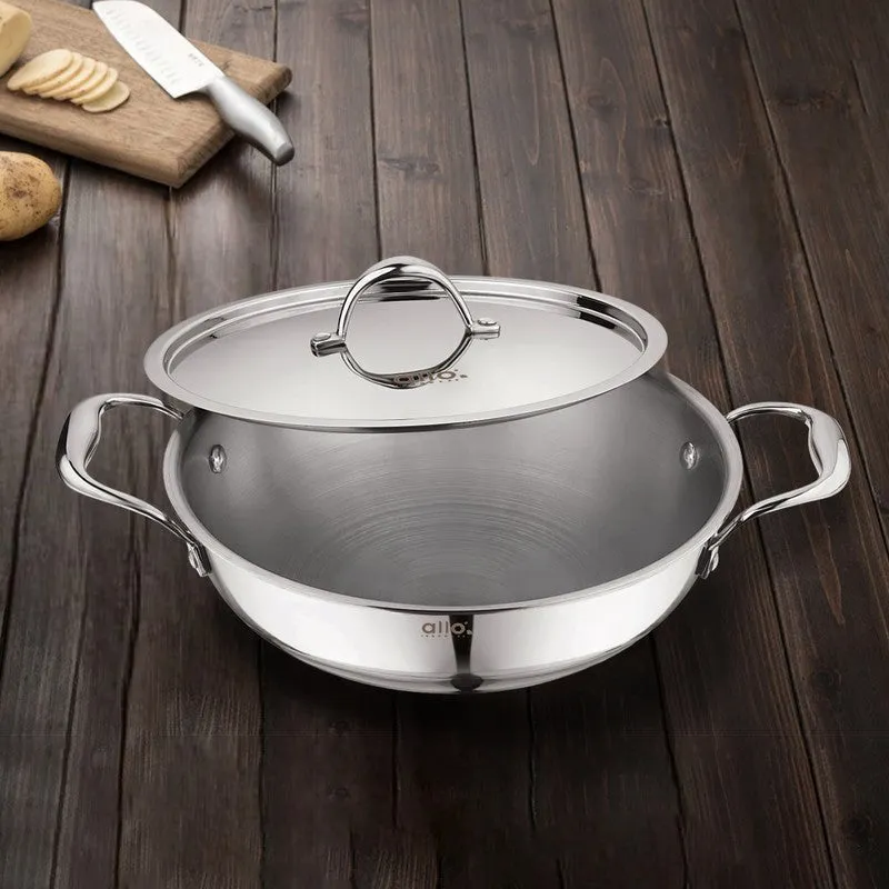 Suko Induction Safe Kadhai With Lid - 2000 mL / 9 Inches media 1