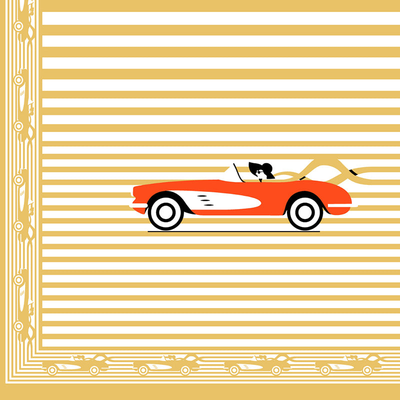 Illusion Stripey Race Cotton Bedsheet (Yellow) - 200 TC media 3