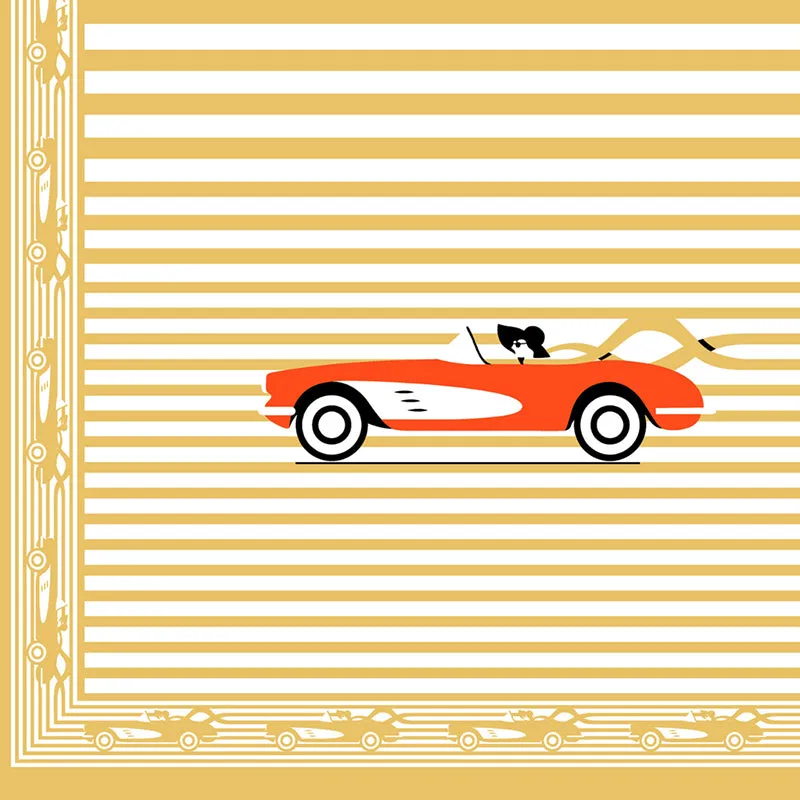 Illusion Stripey Race Cotton Bedsheet (Yellow) - 200 TC media 3