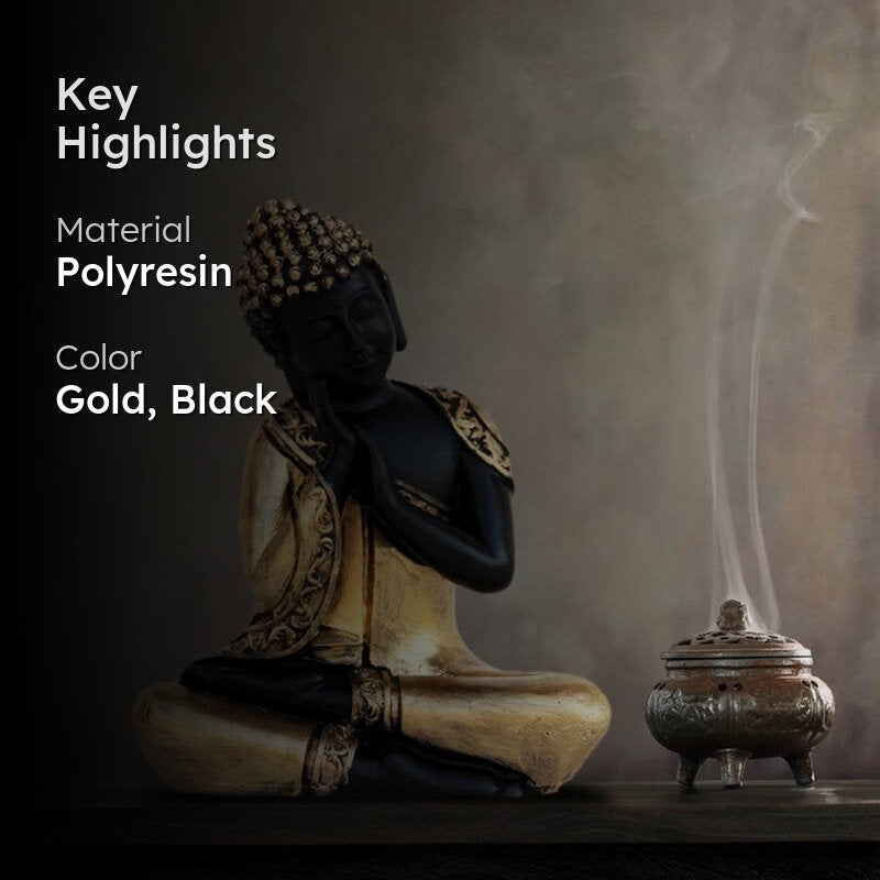 Pondering Buddha Showpiece media 2